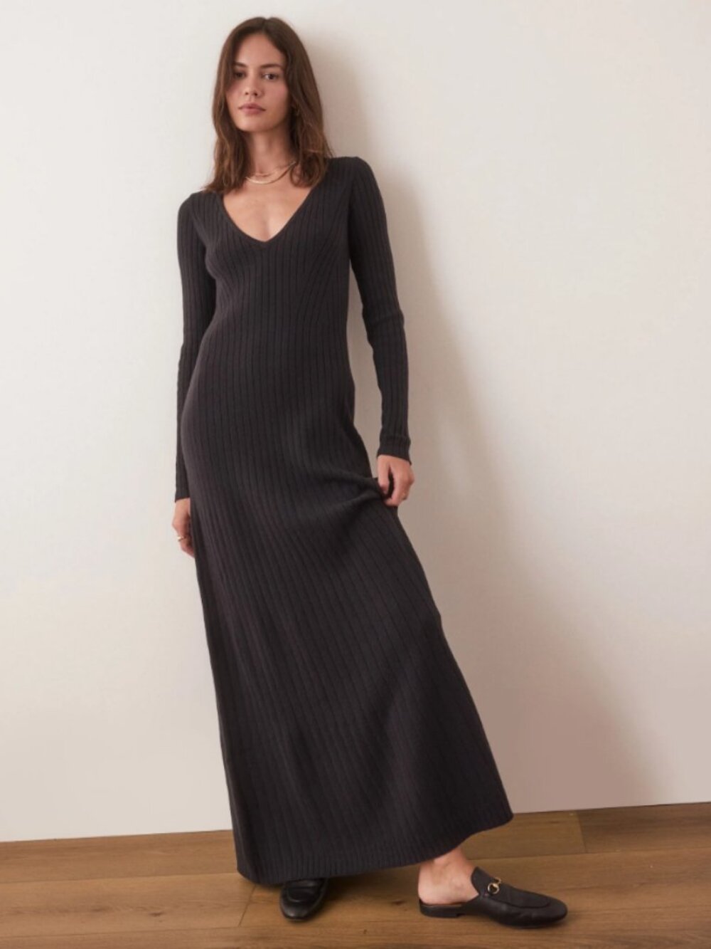 NWT Marine Layer Jade Midi Sweater Dress, S, Black